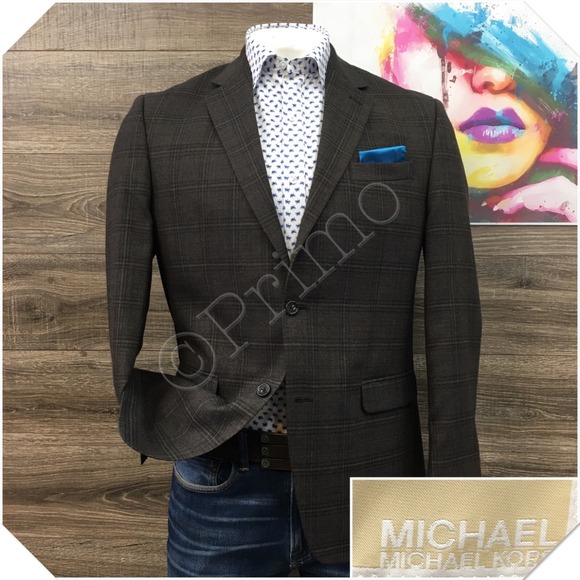 MICHAEL KORS Mens Wool Blazer Sport Coat Casual Jacket Size 40R Classic Suit
